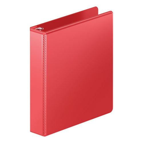 Heavy-Duty Round Ring View Binder with Extra-Durable Hinge, 3 Rings, 1.5" Capacity, 11 x 8.5, Red-(WLJ363341797)