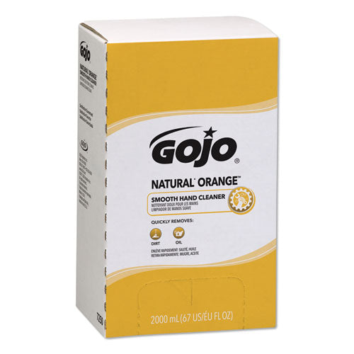 NATURAL ORANGE Smooth Lotion Hand Cleaner, Citrus Scent, 2,000 mL Bag-in-Box Refill, 4/Carton-(GOJ7250)