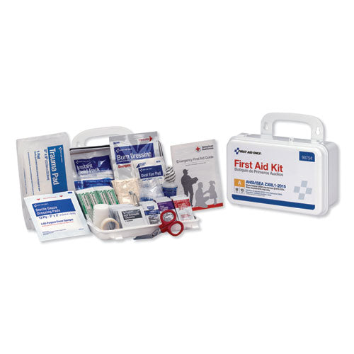 ANSI Class A 10 Person First Aid Kit, 71 Pieces, Plastic Case-(FAO90754)