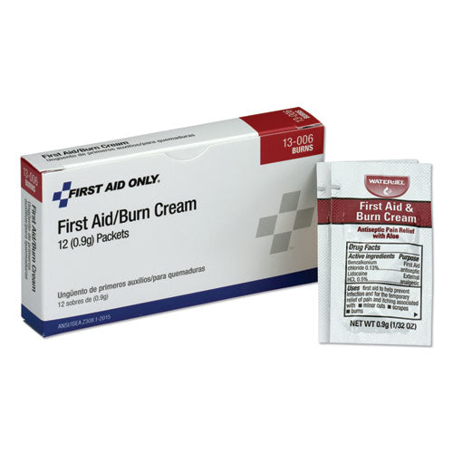 First Aid Kit Refill Burn Cream Packets, 0.1 g Packet, 12/Box-(FAO13006)