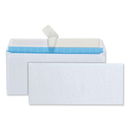 Security Envelope, #10, Commercial Flap, Redi-Strip Adhesive Closure, 4.13 x 9.5, White, 500/Box-(QUA90019)