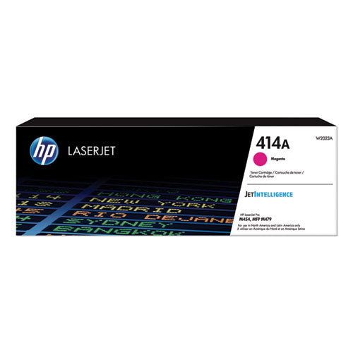 HP 414A, (W2023A) Magenta Original LaserJet Toner Cartridge-(HEWW2023A)