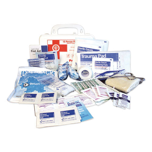 10-Person First Aid Kit, 62 Pieces, 8.5 x 5.5 x 3.25, Plastic Case-(IMP7317)