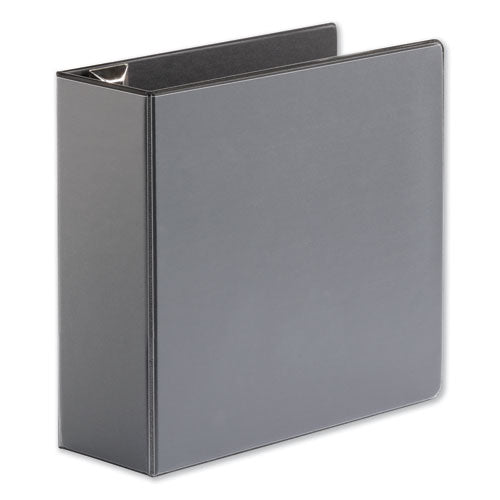 Deluxe Easy-to-Open D-Ring View Binder, 3 Rings, 4" Capacity, 11 x 8.5, Black-(UNV30753)