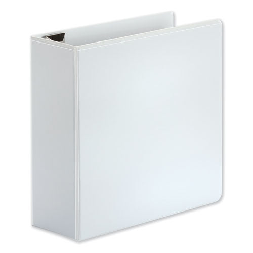 Deluxe Easy-to-Open D-Ring View Binder, 3 Rings, 4" Capacity, 11 x 8.5, White-(UNV30754)