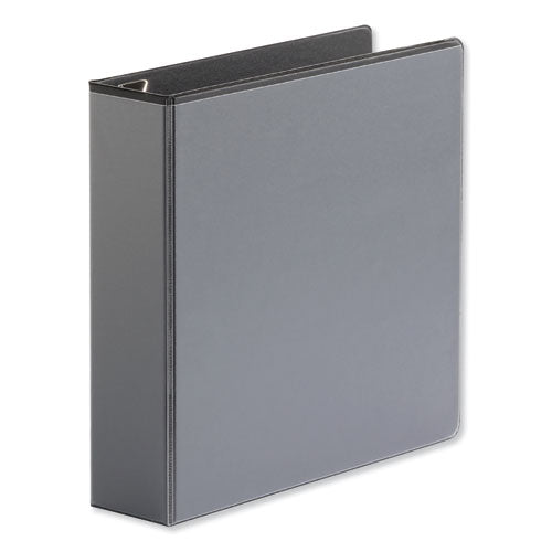 Deluxe Easy-to-Open D-Ring View Binder, 3 Rings, 2" Capacity, 11 x 8.5, Black-(UNV30731)