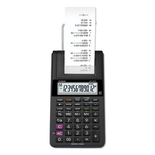 HR-10RC Handheld Portable Printing Calculator, Black Print, 1.6 Lines/Sec-(CSOHR10RC)
