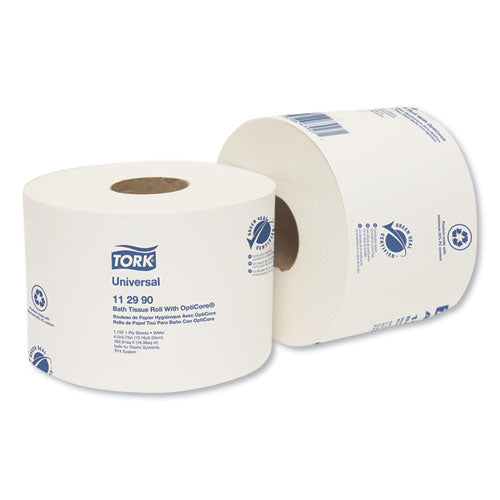 Universal Bath Tissue Roll with OptiCore, Septic Safe, 1-Ply, White, 1,755 Sheets/Roll, 36/Carton-(TRK112990)