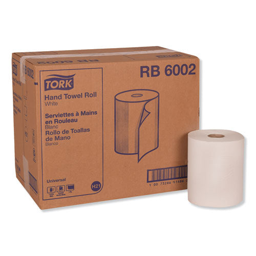 Universal Hand Towel Roll, 1-Ply, 7.88" x 600 ft, White, 12 Rolls/Carton-(TRKRB6002)