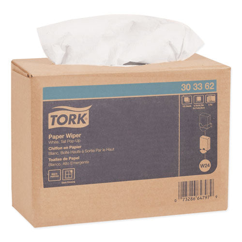 Multipurpose Paper Wiper, 4-Ply, 9.75 x 16.75, White, 125/Box, 8 Boxes/Carton-(TRK303362)