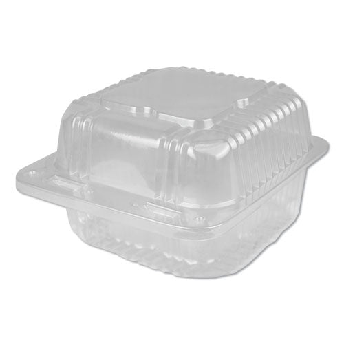 Plastic Clear Hinged Containers, 28 oz, 6.13 x 6.5 x 3.25, Clear, 500/Carton-(DPKPXT600)