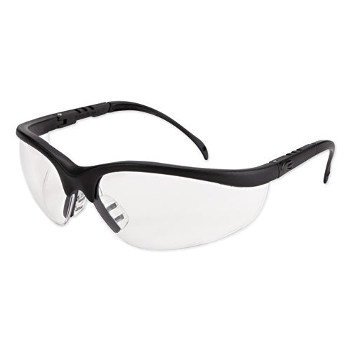 Klondike Safety Glasses, Matte Black Frame, Clear Lens, 12/Box-(CRWKD110BX)