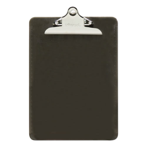Plastic Clipboard with High Capacity Clip, 1.25" Clip Capacity, Holds 8.5 x 11 Sheets, Translucent Black-(UNV40306)