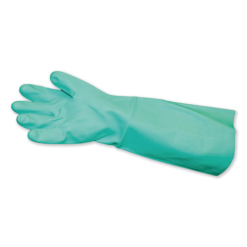 Long-Sleeve Unlined Nitrile Gloves, Powder-Free, Green, Medium, 12 Pair/Carton-(IMP8225M)