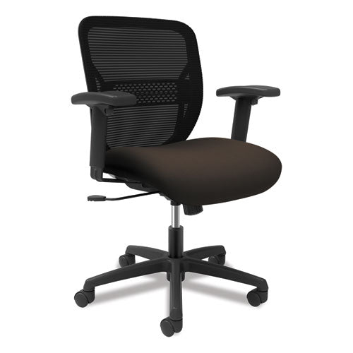 Gateway Mid-Back Task Chair, Supports Up to 250 lb, 17" to 22" Seat Height, Espresso Seat, Black Back/Base-(HONGTHMZ1CU49)