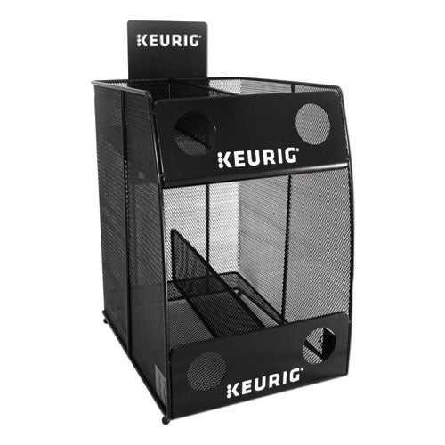 K-Cup Pod Wire Mesh Display Rack 4-Sleeve, 11 x 14 x 15.4, Black-(GMT7582)