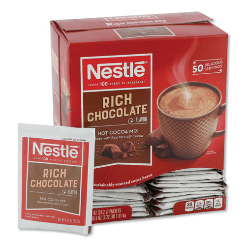 Hot Cocoa Mix, Rich Chocolate, .71oz, 50/Box-(NES25485)