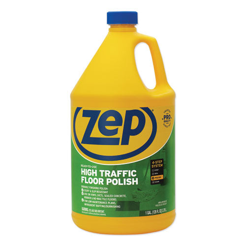 High Traffic Floor Polish, 1 gal, 4/Carton-(ZPEZUHTFF128CT)