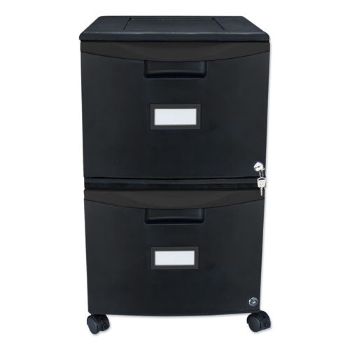 Two-Drawer Mobile Filing Cabinet, 2 Legal/Letter-Size File Drawers, Black, 14.75" x 18.25" x 26"-(STX61312B01C)