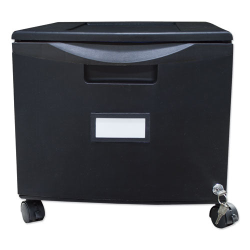 Single-Drawer Mobile Filing Cabinet, 1 Legal/Letter-Size File Drawer, Black, 14.75" x 18.25" x 12.75"-(STX61264B01C)