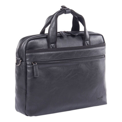 Valais Executive Briefcase, Fits Devices Up to 15.6", Leather, 4.75 x 4.75 x 11.5, Black-(SWZEXB532SMBK)