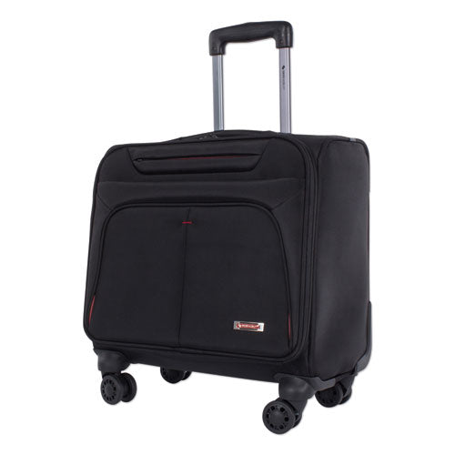 Purpose Overnight Business Case On Spinner Wheels, Fits Devices Up to 15.6", Polyester, 9.5 x 9.5 x 17.5, Black-(SWZBZCW1003SMBK)