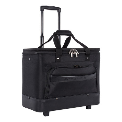 Litigation Business Case on Wheels, Fits Devices Up to 17.3", Polyester, 11 x 19 x 16, Black-(SWZBZCW1645SMBK)