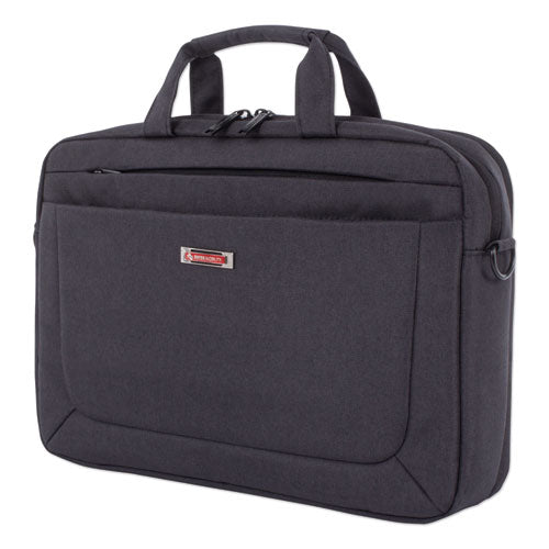 Cadence 2 Section Briefcase, Fits Devices Up to 15.6", Polyester, 4.5 x 4.5 x 16, Charcoal-(SWZEXB1009SMCH)