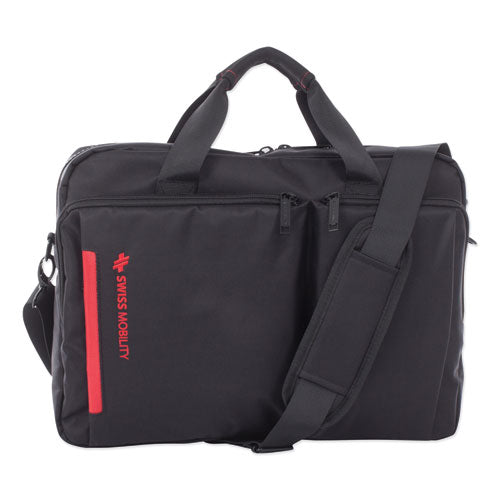 Stride Executive Briefcase, Fits Devices Up to 15.6", Polyester, 4 x 4 x 11.5, Black-(SWZEXB1020SMBK)