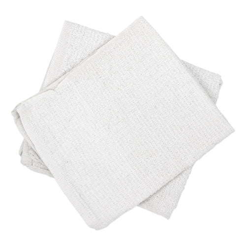 Counter Cloth/Bar Mop, 15.5 x 17, White, Cotton, 60/Carton-(HOS536605DZBX)