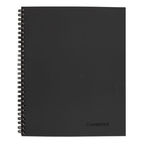 Wirebound Business Notebook, 1-Subject, Wide/Legal Rule, Black Linen Cover, (80) 11 x 8.5 Sheets-(MEA06062)
