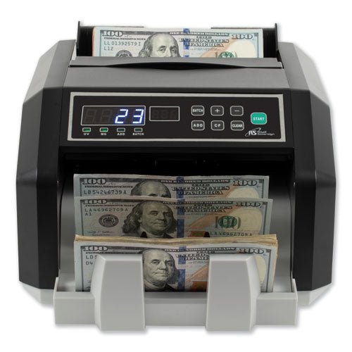 Back Load Bill Counter with Counterfeit Detection, 1,400 Bills/min, 12.24 x 10.16 x 7.01, Black/Silver-(RSIRBCES200)