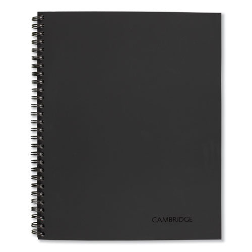 Wirebound Business Notebook, 1-Subject, Wide/Legal Rule, Black Linen Cover, (80) 9.5 x 6.63 Sheets-(MEA06672)