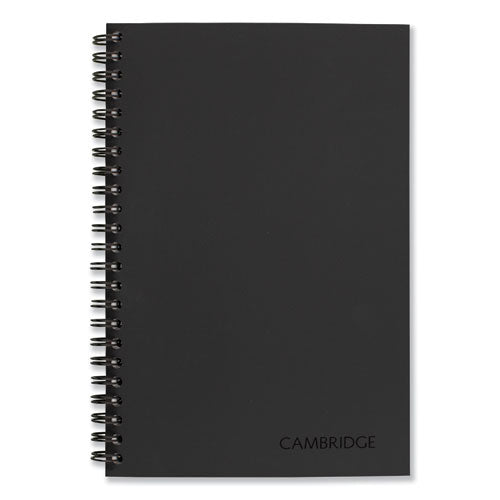 Wirebound Business Notebook, 1-Subject, Wide/Legal Rule, Black Linen Cover, (80) 8 x 5 Sheets-(MEA06074)