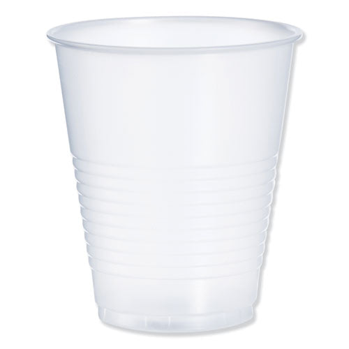High-Impact Polystyrene Squat Cold Cups, 12 oz, Translucent, 50 Cups/Sleeve, 20 Sleeves/Carton-(DCCY12S)