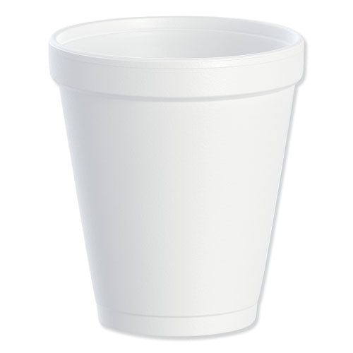 Foam Drink Cups, 8 oz, White, 25/Bag, 40 Bags/Carton-(DCC8J8)