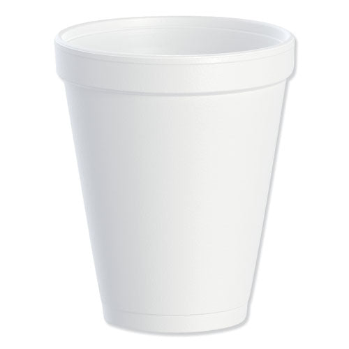Foam Drink Cups, 10 oz, White, 25/Bag, 40 Bags/Carton-(DCC10J10)