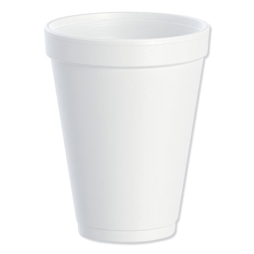 Foam Drink Cups, 12 oz, White, 25/Bag, 40 Bags/Carton-(DCC12J12)