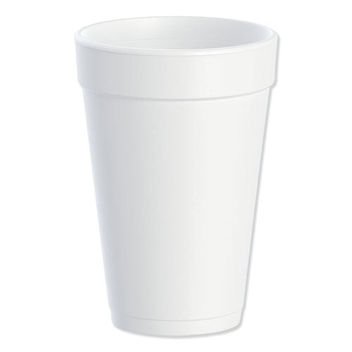 Foam Drink Cups, 16 oz, White, 25/Bag, 40 Bags/Carton-(DCC16J16)