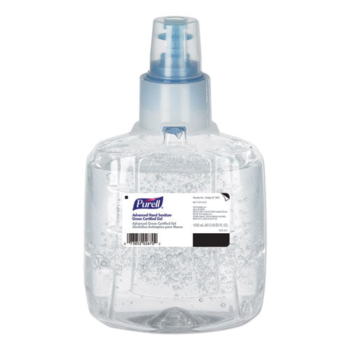 Advanced Hand Sanitizer Green Certified Gel Refill, For LTX-12 Dispensers, 1,200 mL, Fragrance-Free-(GOJ190302EA)