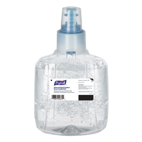 Advanced Hand Sanitizer Green Certified Gel Refill, For LTX-12 Dispensers, 1,200 mL, Fragrance-Free, 2/Carton-(GOJ190302CT)