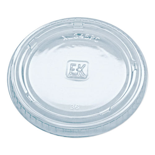 Portion Cup Lids, Fits 3.25 oz to 5.5 oz Cups, Clear, 2,500/Carton-(FABXL345PC)