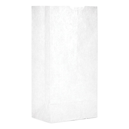 Grocery Paper Bags, 30 lb Capacity, #4, 5" x 3.33" x 9.75", White, 500 Bags-(BAGGW4500)