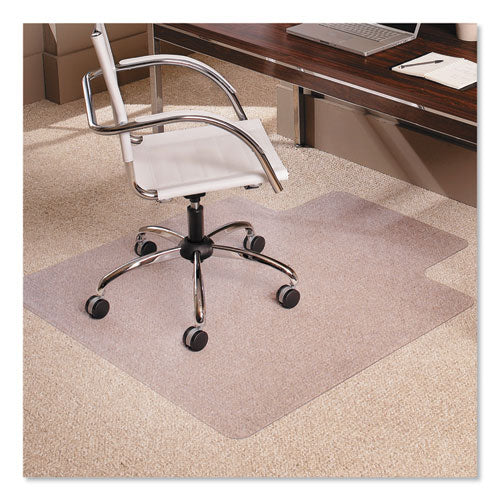 EverLife Moderate Use Chair Mat for Low Pile Carpet, Rectangular with Lip, 45 x 53, Clear-(ESR128173)