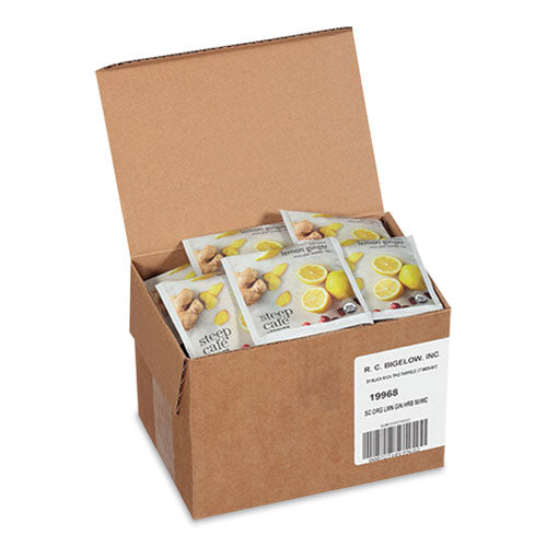 steep Cafe Organic Herbal Tea, Lemon Ginger, 50 Bags/Carton-(BTCRCB19968)