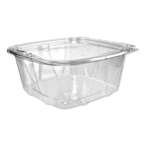 ClearPac SafeSeal Tamper-Resistant/Evident Containers, Flat Lid, 64 oz, 8.1 x 7.8 x 3.3, Clear, Plastic, 100/Bag, 2 Bags/CT-(DCCCH64DEF)