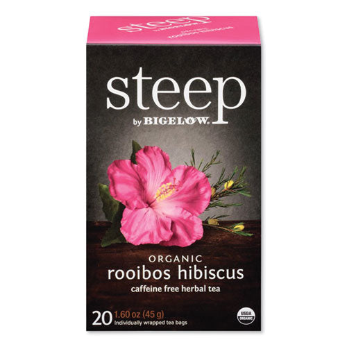 Steep Tea, Rooibos Hibiscus Herbal Tea, 0.08 oz Tea Bag, 20/Box-(BTCRCB17713)