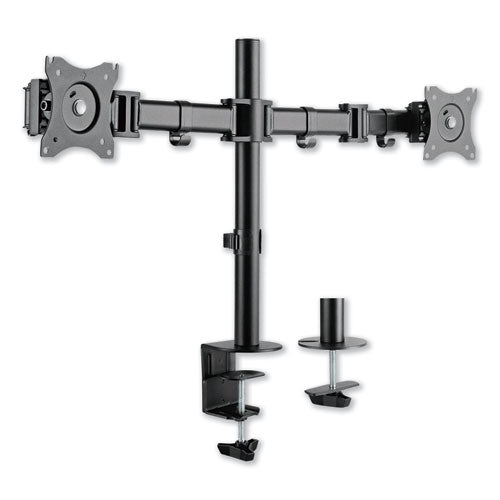 AdaptivErgo Pole-Mounted Dual Monitor Arm for 30" Monitors, 360 deg Rotation, 30 deg Tilt, 360 deg Pan, Black, Supports 22 lb-(ALEAEMA2B)