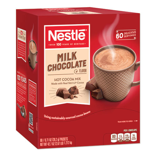 Hot Cocoa Mix, Milk Chocolate, 0.71 oz Packet, 60 Packets/Box-(NES26791)