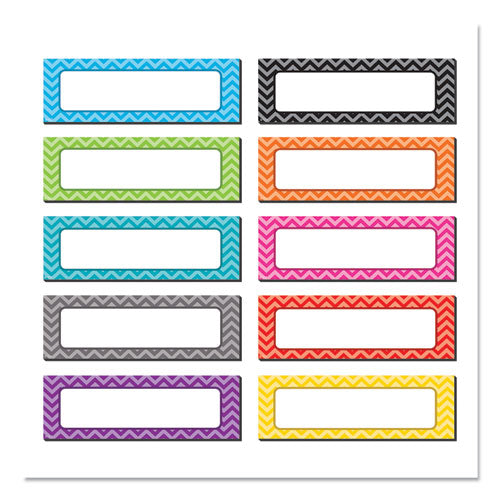 Chevron Labels Magnetic Accents, 10 Assorted Colors, 4.75" x 1.5", 20/Pack-(TCR77204)